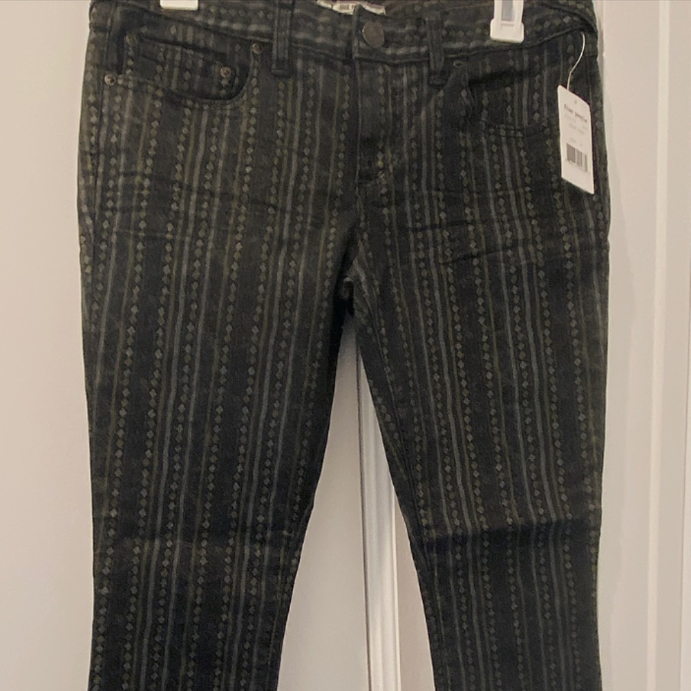 Free People Black Pattern Jeans